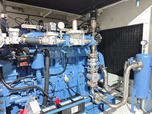 Un buen precio. 400kw motor Yuchai impermeable a la lluvia contenedor impermeable al sonido generador de gas natural conjunto Genset en línea